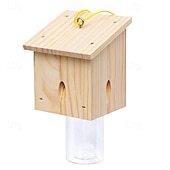 abordables Soins et soutien aux animaux-Piège à abeilles charpentières pour l&#039;extérieur - Pièges à abeilles charpentières suspendus en bois de style pentroof pour l&#039;extérieur - Pièges à insectes avec voûte amovible (1 paquet)