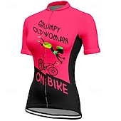 tanie Damskie koszulki-Damskie Koszulka rowerowa Graficzny Litery i cyfry Krótki rękaw Rower Tee Tshirt Dżersej z 3 tylnymi kieszeniami Kolarstwo górskie Szybkie wysychanie Anatomiczny kształt Odprowadzające wilgo
