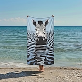 economico set di asciugamani da spiaggia-telo mare stampato, telo mare leggero e anti-sabbia ad asciugatura rapida, ideale per viaggi, piscina e uso all&#039;aperto