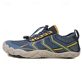 abordables Zapatillas Informales-Hombre Zapatillas de deporte zapatos descalzos Antideslizantes Barranquismo Casual Cuero PU Malla Transpirable Cómodo Antideslizante Cordones Negro / Rojo Negro Azul Real Verano Primavera