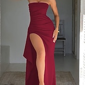 levne Plesové šaty-Marlene  trubkové párty šaty elegantní šaty svatební svatební hosté podlahová délka bez rukávů bez ramínek polyester bez zad s rozparkem