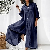 cheap Plain Cotton Linen Pant-Women&#039;s Cotton Linen Jumpsuit Solid Color Active Floral Sleeveless Bootcut Vacation Street Regular Fit Black White Pink Summer