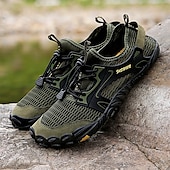 voordelige Herensneakers-Voor heren Sneakers Rivierschoenen Canyoning Casual Dagelijks PU Leder Netstof Ademend Comfortabel Anti-slip Veters Zwart Bruin Groen Zomer Lente