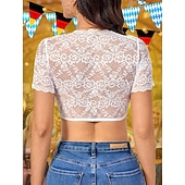 baratos Blusas Dirndl-Festival Internacional de Cerveja Oktoberfest Blusa Dirndl Oktoberfest / Cerveja Bávaro Viena prados Mulheres Pano de Estilo Tradicional
