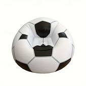 abordables Activité de Plein Air-Fauteuil gonflable en forme de ballon de football, style classique, en PVC, polyvalent, pour l&#039;intérieur &amp;utilisation en extérieur, design unique sur le thème du sport pour la maison &amp;décoration de