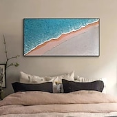 preiswerte Abstrakte Gemälde-blaues Ozean-Ölgemälde, handgemaltes zeitgenössisches Indigo-Gemälde auf Leinwand, großes Kunst-Ozean-Meer-Gemälde, Fisch in der Tiefe, Wohndekor-Gemälde, 3D-Seelandschaft-Ölgemälde