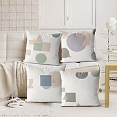 preiswerte Dekorative Wurfkissen-Geometrischer Dekorations-Wurfkissenbezug 4PC Weicher quadratischer Couchkissenschutz für Schlafzimmer Wohnzimmer Sofa Stuhl