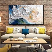 billiga Abstrakta målningar-handgjord oljemålning canvas väggkonst dekoration modern abstrakt 3d palettkniv för heminredning rullad ramlös osträckt målning