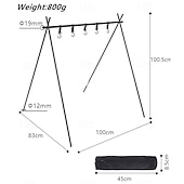 billiga Griller och matlagning utomhus-hopfällbart stativ camping hängande ställ - 4 krokar utomhus köksredskap förvaring bärbar, utomhus camping hopfällbar ställning