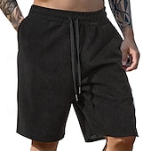 baratos Calções Estilo Casual-Homens Calção Shorts de verão Shorts casuais Bolsos Com Cordão Cintura elástica Tecido Conforto Respirável Curto Ao ar livre Férias Desporto Casual Preto Azul Marinha