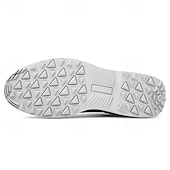 economico Scarpe da Golf da Uomo-scarpe da golf brogue bianche da uomo: resistenti sneakers in similpelle con lacci e dettagli traforati per gli appassionati di golf e sport
