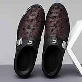 billige Uformelt-svarte slip-on joggesko for menn med teksturert design – komfortable sko for fritids- og hverdagsbruk