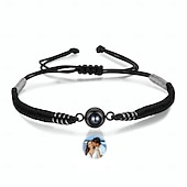 cheap For Men-Personalized Photo Projection Bracelet with Braided Rope Custom Best Gift for Dad, Husband or Boyfriend, Light Projection Jewelry for Father&#039;s Day, Birthday, Anniversary, Christmas