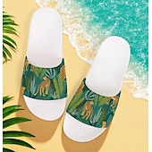abordables Sandales de Vacances-Sandales à enfiler pour homme, motif flamant rose et motif coloré – style décontracté et amusant pour la plage, la piscine et les vacances d&#039;été