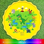 cheap Beach &amp; Outdoor Toys-68inch Outdoor Water Play Mat  Multi-Color Marine Life Design  Durable PVC Splash Pad with Sprinkler Features Non-Slip &amp; Inflatable  Ideal for Lawn and Garden Fun Water Toys