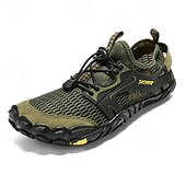 voordelige Herensneakers-Voor heren Sneakers Rivierschoenen Canyoning Casual Dagelijks PU Leder Netstof Ademend Comfortabel Anti-slip Veters Zwart Bruin Groen Zomer Lente