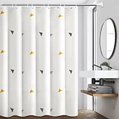abordables Cortinas de ducha-Cortina de Ducha Forro PEVA Impermeable 12 Ganchos Decoración de Baño Estilo Nórdico Impresión de Triángulo/Cuadro de Playa y Océano