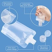 cheap Bathroom Organizer-5PCS 30/50/100 ml Travel Pouches for Toiletries, TSA Approved, Refillable Empty Travel Size Containers, Small Squeeze Pouches Travel Bottles for Shampoo Conditioner Lotion Soap Liquids