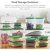 cheap Kitchen Storage-17PCS Food Container Fridge Bins, Leakproof Food Grade Plastic Various Sizes with Lid for Leftover Meals