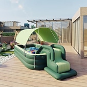 cheap Pools, Hot Tubs &amp; Supplies-Inflatable Swimming Pool, Family Swimming Pool, Kids Pools with Sunshade for Indoor, Outdoor, Garden, Backyard