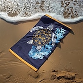 economico set di asciugamani da spiaggia-telo mare stampato, telo mare leggero e anti-sabbia ad asciugatura rapida, ideale per viaggi, piscina e uso all&#039;aperto