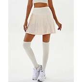 cheap Women&#039;s Skirts &amp; Skorts-US Open Women&#039;s Tennis Skirts Tennis Skirts with Shorts Pleated Side Pockets Breathable Tennis Golf Pickleball Patchwork Solid Colored Bottoms Black White Pink Tennis Clothing