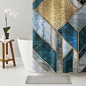 baratos Cortinas de Banho-Cortina de Chuveiro com Ganchos 180cm*180cm(70&quot;*70&quot;) Poliéster Lavável à Prova d&#039;Água com Padrão para Decoração de Banheira de Banheiro Mármore Abstrato