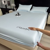 cheap Sheets &amp; Pillowcase-Summer Ice Cooling Bed Silky Comfy Fitted Sheet Cooling Sheets for Hot Sleeper Breathable Fitted Sheet Only Women, Men, Teens
