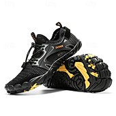 voordelige Herensneakers-Voor heren Sneakers Rivierschoenen Canyoning Casual Dagelijks PU Leder Netstof Ademend Comfortabel Anti-slip Veters Zwart Bruin Groen Zomer Lente