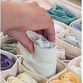 economico Organizzatori di Cassetti per Vestiti-Set di 4 contenitori per calzini e biancheria intima, contenitori portaoggetti in cotone e lino lavabili di alta qualità, organizer per biancheria intima e reggiseni, set per riporre vestiti e