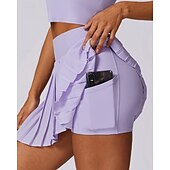 cheap Women&#039;s Skirts &amp; Skorts-US Open Women&#039;s Tennis Skirts Tennis Skirts with Shorts Pleated Side Split Quick Dry Tennis Golf Pickleball Solid Colored Bottoms Black White Blue Tennis Clothing