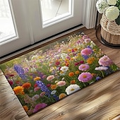 economico Zerbini-Tappeto Decorativo a Fiori Multicolore Tappetino per Cucina Antiscivolo Tappeto a Prova d'Olio Tappeto per Interni Esterni Decorazione per Camera da Letto Bagno Tappeto d'Entrata