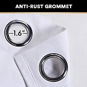 baratos Cortinas &amp; Cortinados-Cortinas de Textura de Linho para Quarto Sólido 100% Blackout Térmica Isolada com Forro Branco Cortinas/Dráperes Escurecedoras para Sala de Estar Berçário 2 Peças L52 x A84