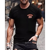 cheap Basic T shirts-Men&#039;s T Shirt Tee Short Sleeve Shirt Tee Top Short Sleeve Crew Neck Summer Letter Print Fashion Designer Basic Print Vacation Street Going out Black White Top Tee for Men