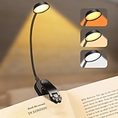 billige Lamper og lampeskjermer-1 stk leselys bokklipslampe øyebeskyttelse skrivebordslampe tri-farget dimming lesebordslampe katteklo klips arbeidslampe
