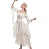 economico Vestiti-Retrò Vintage Rococò Punk &amp; Gotico Vestito Abito ispirato alla Reggenza Manica a Campana Manica a Palloncino Vichingo Elfico Costume Per donna Celtico Costumi da pirata Fantasia Halloween Carnevale