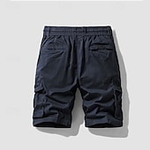 economico Classico-Per uomo Pantaloncini cargo Shorts Pantaloncini Estivi Coulisse Elastico in vita Multi-tasche Semplice Comodità Indossabile Lunghezza al ginocchio All&#039;aperto Sport Quotidiano Moda Casual Nero Blu