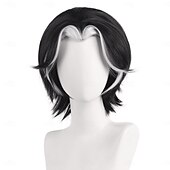economico Parrucche Anime-hazbin hotel parrucca sintetica hesco micro locs lisci parrucca asimmetrica con riga profonda 14 pollici a1 capelli sintetici da donna cool classico confortevole nero