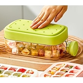 preiswerte Eiswürfelschale-Eisflaschenbecher 2-in-1 berührungslos, 800 ml, Eiswürfelschale, Wasserflaschen, Eiswürfelflaschen mit Strohhalm, tragbare berührungslose Eiswürfelschalen mit Deckel und Behälter, geeignet für die