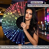 cheap Event &amp; Party Supplies-Boots on The Ground Fan Large Folding Fan-Hand Fan Popping Fan for Line Dancing Clacking Fans for Boots On The Ground Dance, Party,Outdoor,Decoration