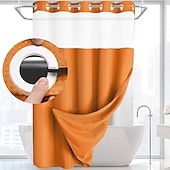 cheap Shower Curtains-Waffle Weave Shower Curtain 180cm*180cm(70&quot;*70&quot;) with Snap-in Fabric Liner Set, Solid Colored Hotel Style for Bathroom with Mesh Top Window