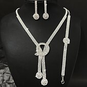 billige Smykkesett-Brude smykker sett 1set Strass Legering Øredobber Halskjeder Armbånd Dame Elegant Mote Stilfull Smykkesett Til Bryllup Fest Spesiell Leilighet
