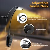 billige Lamper og lampeskjermer-1 stk leselys bokklipslampe øyebeskyttelse skrivebordslampe tri-farget dimming lesebordslampe katteklo klips arbeidslampe
