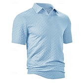 cheap Men&#039;s Classic Polo-Men&#039;s Golf Shirt Golf Polos Shirts Work Casual Lapel Short Sleeve Basic Modern Plain Jacquard Summer Regular Fit Black White Blue Khaki Golf Shirt
