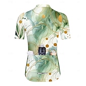 abordables Maillots pour femmes-Femmes Maillot de cyclisme Manche Courte Cyclisme Maillot Top avec 3 poches arrière Écran solaire Résistant aux UV Respirant Séchage Rapide Vert Des sports Vêtement Tenue