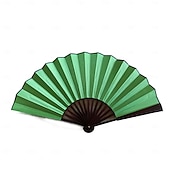 abordables Fournitures pour la maison-Éventails à bottes sur le sol, éventails à grands plis, éventail de danse en ligne, éventails pliants décoratifs, éventails chinois en tissu rétro vintage, pour spectacle, danse, mariage