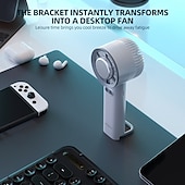 お買い得  携帯扇風機-アイス冷却プレート付きミニハンドヘルドファン、ターボ静音モーター、3段階、1800mAh USB充電式、ポータブルデスクトップ＆ポケットファン、夏の旅行オフィス屋外用