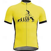 cheap Men&#039;s Jerseys-Men&#039;s Cycling Jersey Short Sleeve Bike Tee Tshirt Jersey with 3 Rear Pockets Mountain Bike MTB Breathable Quick Dry Anatomic Design Wicking Yellow Red Blue Graphic Sports Clothing Apparel