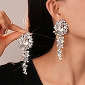 abordables Boucles d&#039;oreilles-Argent Zircon Boucle d&#039;Oreille Créoles Le style rétro Géométrique Goutte ancien Mode Des boucles d&#039;oreilles Bijoux Argent Pour Mariage Soirée Fête 1 Paire