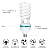 cheap Incandescent Bulbs-45W CFL Spiral Compact Fluorescent Light Bulb 200 Watt Equivalent 5500K Pure White Balance Daylight for Photography Video Studio Lighting 1pc
